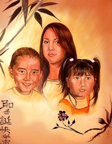 Peinture intitulée "LES 3 TA MINH" par Lan Ta Minh, Œuvre d'art originale