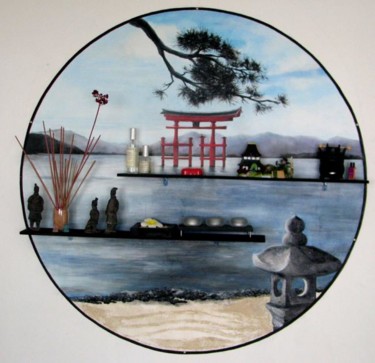 Peinture intitulée "L'ile où cohabitent…" par Lan Ta Minh, Œuvre d'art originale