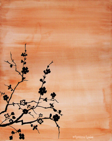 Painting titled "Tea Blossoms" by Lantana Louise, Original Artwork, Oil