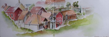 Painting titled "Montreuil sur mer,…" by Sophie Lantelme, Original Artwork, Watercolor