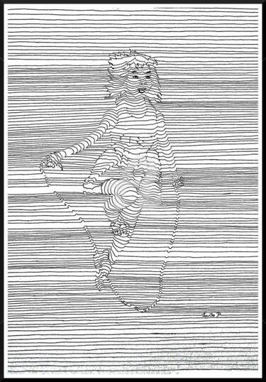 Drawing titled "corde à sauter" by Lanto R., Original Artwork, Ink
