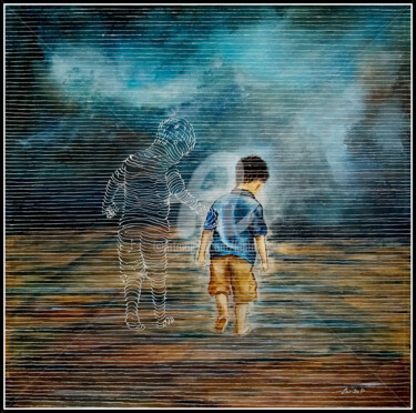 Картина под названием "La solitude n'est q…" - Lanto R., Подлинное произведение искусства, Акрил Установлен на Деревянная ра…