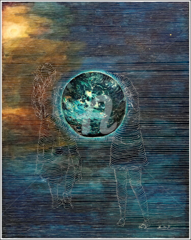 Peinture intitulée "Mère-Terre" par Lanto R., Œuvre d'art originale, Acrylique