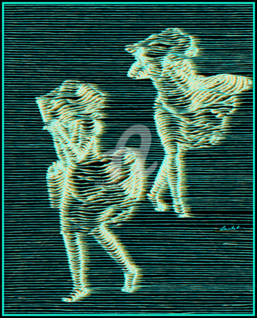 Digitale Kunst mit dem Titel "Sous le vent" von Lanto R., Original-Kunstwerk, Tinte