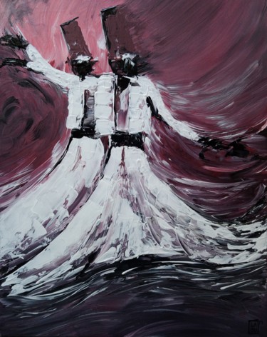 Painting titled "Danse du ciel : L127" by Laou, Original Artwork, Acrylic