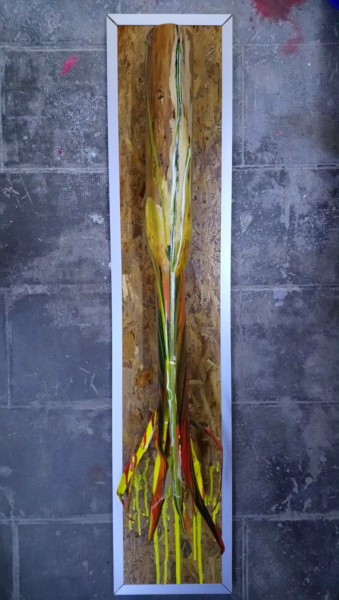 Escultura intitulada "Cop21 : L156" por Laou, Obras de arte originais, Plástico Montado em Painel de madeira