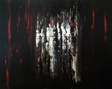 Painting titled "Shoah : L213" by Laou, Original Artwork, Acrylic Mounted on Wood Stretcher frame