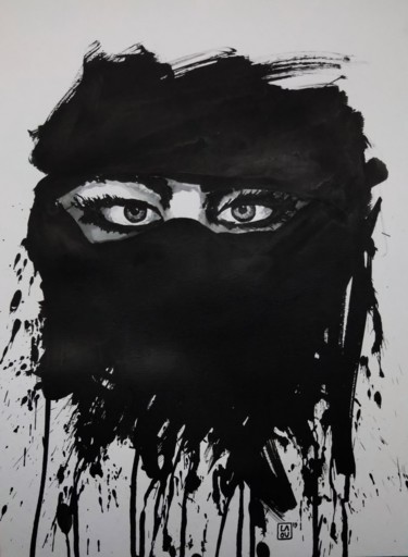 Drawing titled "Identity : L234" by Laou, Original Artwork, Ink