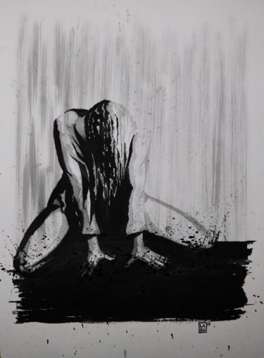 Drawing titled "Abused : L246" by Laou, Original Artwork, Ink