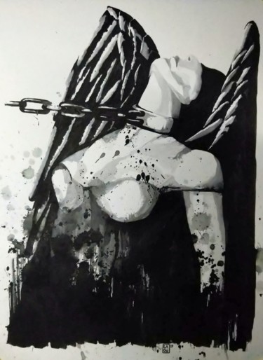 Dibujo titulada "Assujettie : L247" por Laou, Obra de arte original, Tinta