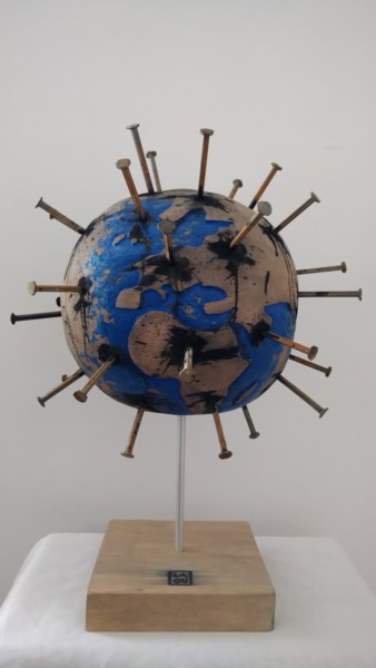 Sculpture intitulée "Terre : L269" par Laou, Œuvre d'art originale, Bois