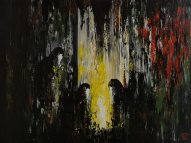 Painting titled "Refuge : L332" by Laou, Original Artwork, Acrylic