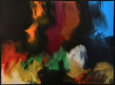Painting titled "Ecstasy : L338" by Laou, Original Artwork, Acrylic Mounted on Wood Stretcher frame
