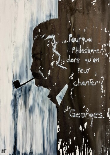 Картина под названием "GEORGES : L328" - Laou, Подлинное произведение искусства, Акрил Установлен на Деревянная рама для нос…