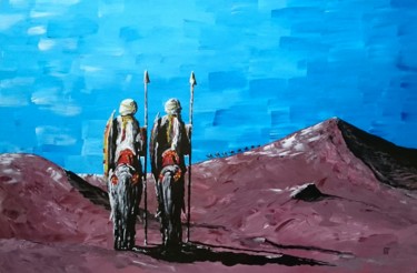 Painting titled "Sentinelles : L005" by Laou, Original Artwork, Acrylic