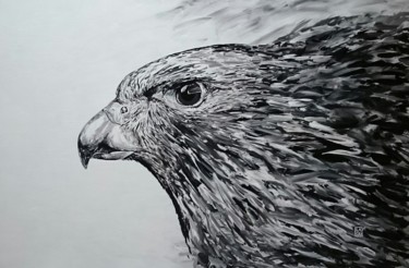 Peinture intitulée "Rapace : L023" par Laou, Œuvre d'art originale, Acrylique