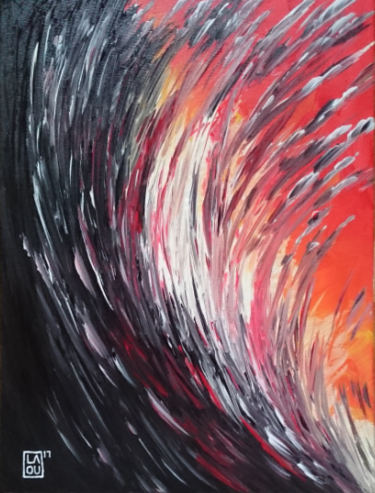 Painting titled "Feu de brousse : L0…" by Laou, Original Artwork, Acrylic