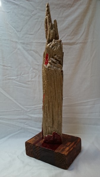 Sculpture titled "Lamparo : L085" by Laou, Original Artwork, Wood