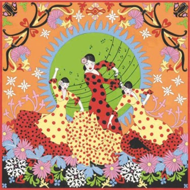 Peinture intitulée "Flamenco" par Lapageenchantee, Œuvre d'art originale