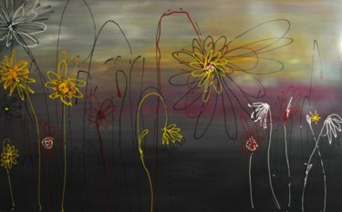 Peinture intitulée "La vie fleurie" par La Peinture De Valérie, Œuvre d'art originale, Huile