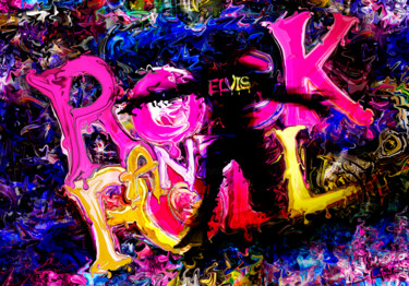 「ELVIS RockAndRoll」というタイトルのデジタルアーツ Eric Lapierreによって, オリジナルのアートワーク, デジタル絵画