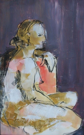 Painting titled "Pourpre, 2009" by Helene Laplante, Original Artwork