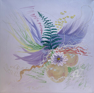 Peinture intitulée "Oil painting flower…" par Tatiana Tatiana Lapina Lapina, Œuvre d'art originale, Huile