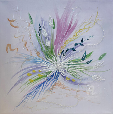 Pittura intitolato "Oil painting flower…" da Tatiana Tatiana Lapina Lapina, Opera d'arte originale, Olio