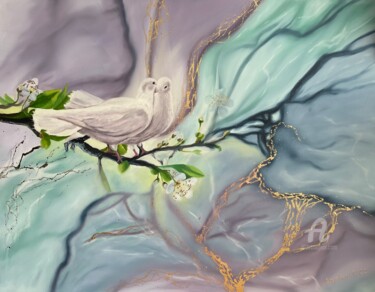 Картина под названием "Large Oil Painting…" - Tatiana Татьяна Lapina Лапина, Подлинное произведение искусства, Масло