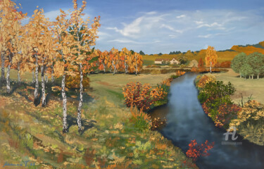 Картина под названием "Oil Painting Autumn…" - Tatiana Татьяна Lapina Лапина, Подлинное произведение искусства, Масло