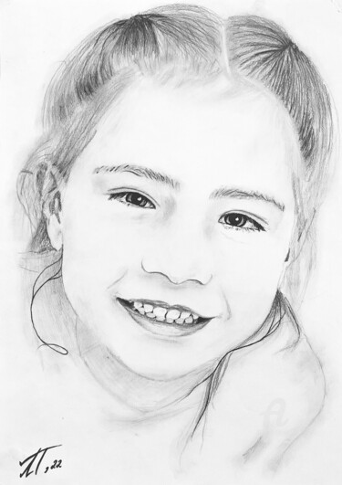 Painting titled "Portrait by photo O…" by Tatiana Tatiana Lapina Lapina, Original Artwork, Pencil