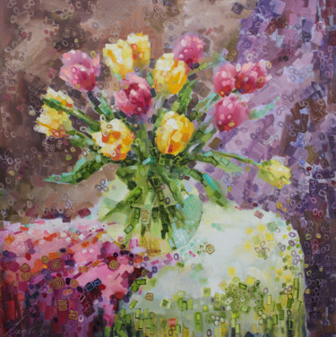 Картина под названием "Весна в моем доме." - Olha Laptieva, Подлинное произведение искусства, Масло