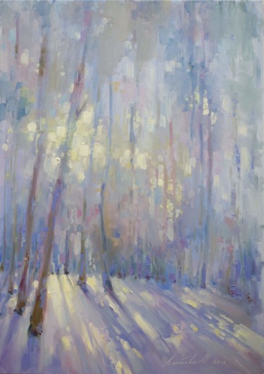 Картина под названием "Очарование зимнего…" - Olha Laptieva, Подлинное произведение искусства, Масло