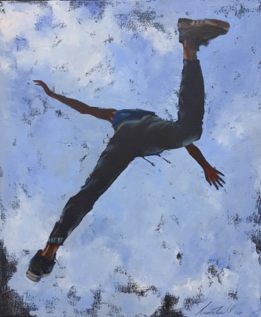 Pintura titulada "Покоряю небо" por Olha Laptieva, Obra de arte original, Oleo