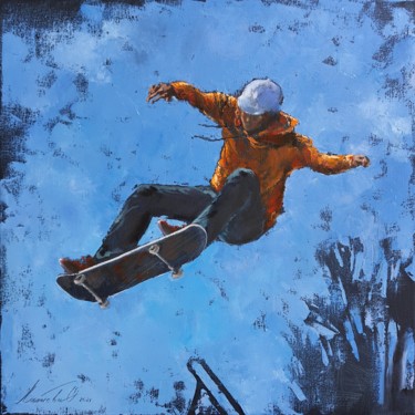 Pintura intitulada "Удачный прыжок" por Olha Laptieva, Obras de arte originais, Óleo