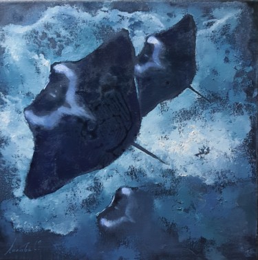 Peinture intitulée "Жизнь под водой 1" par Olha Laptieva, Œuvre d'art originale, Huile