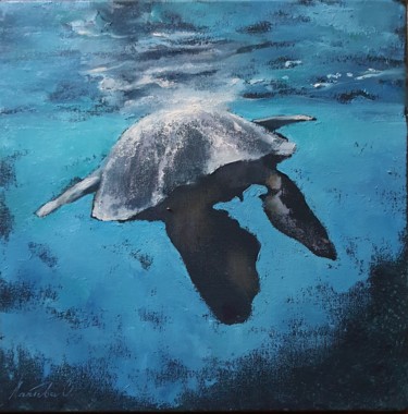 Картина под названием "Жизнь под водой 2" - Olha Laptieva, Подлинное произведение искусства, Масло