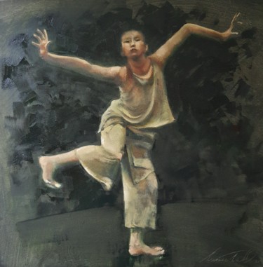 Painting titled "Перформенс" by Olha Laptieva, Original Artwork, Oil