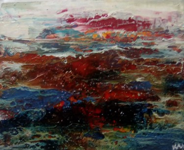 Pintura intitulada "Méditerranée au cré…" por Eveline Ghironi (khava), Obras de arte originais, Pintura de vitral