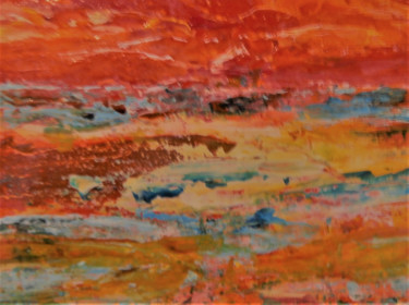 Pittura intitolato "Lever de soleil méd…" da Eveline Ghironi (khava), Opera d'arte originale, Pittura di vetro colorato