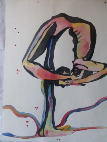 Peinture intitulée "l'homme racine" par Eveline Ghironi (khava), Œuvre d'art originale, Huile