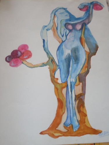 Ζωγραφική με τίτλο "grenade" από Eveline Ghironi (khava), Αυθεντικά έργα τέχνης, Λάδι