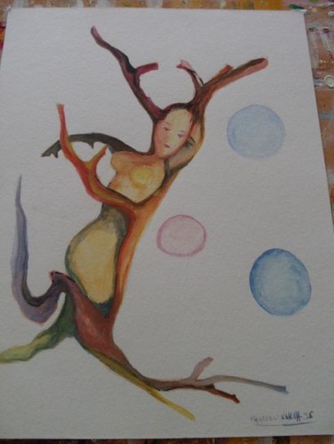 绘画 标题为“gestation” 由Eveline Ghironi (khava), 原创艺术品, 油