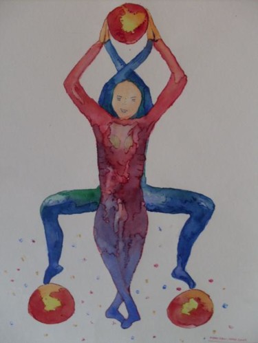 "équilibre sur ballo…" başlıklı Tablo Eveline Ghironi (khava) tarafından, Orijinal sanat, Petrol