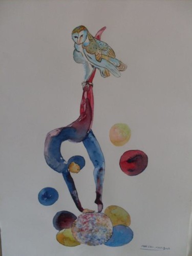 Peinture intitulée "contorsion à l'éffr…" par Eveline Ghironi (khava), Œuvre d'art originale, Huile