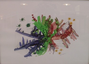 Pintura intitulada "La toile d'araignée" por Eveline Ghironi (khava), Obras de arte originais, Óleo