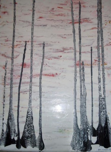 Painting titled "Hiver" by Eveline Ghironi (khava), Original Artwork, Oil