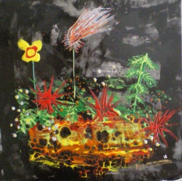 Peinture intitulée "la jardinière" par Eveline Ghironi (khava), Œuvre d'art originale, Huile