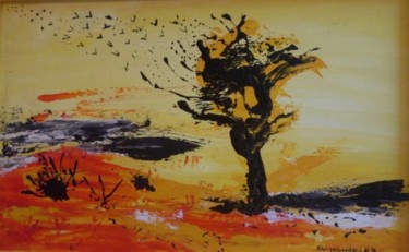 Painting titled "migration" by Eveline Ghironi (khava), Original Artwork, Oil