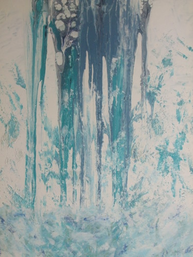 Painting titled "chute d'eau 2" by Eveline Ghironi (khava), Original Artwork, Oil